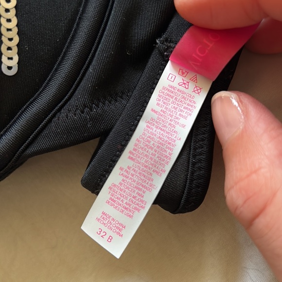 Victorias Secret Gold/Silver Sequined Halter Bathing Suit Top - 32B-LIKE NEW - Picture 5 of 7